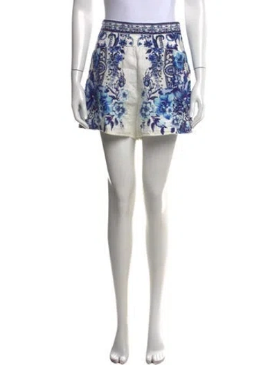 Pre-owned Camilla Linen Mini Shorts In White