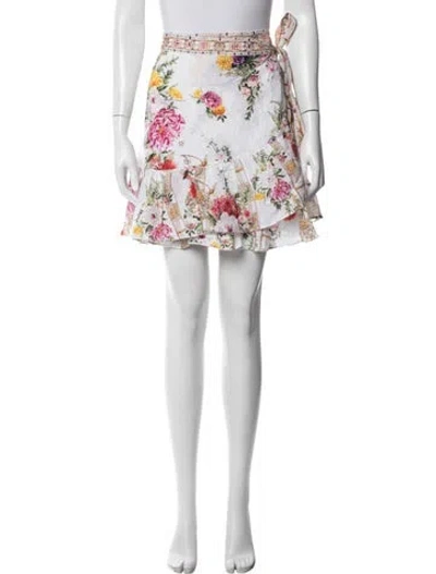 Pre-owned Camilla Linen Mini Skirt W/ Tags In White