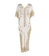 Camilla Linen Ottoman Dynasty Kaftan In Neutral