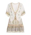 Camilla Linen Ottoman Dynasty Mini Dress In White