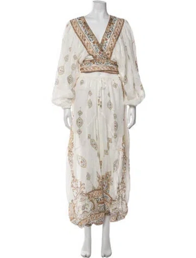 Pre-owned Camilla Linen Paisley Print Pant Set In Neutral