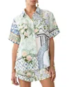 Camilla Classic Linen Button-up Shirt In Jardim Party