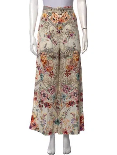 Pre-owned Camilla Linen Wide Leg Pants In Neutrals