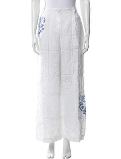 Pre-owned Camilla Linen Wide Leg Pants W/ Tags In White