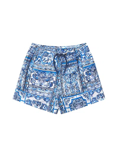 Camilla Little Boy's & Boy's Baroque Print Board Shorts In Blue