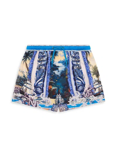 Camilla Little Boy's & Boy's Song Of Saint Anthony Boardshorts In Blue
