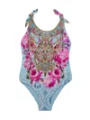 CAMILLA LITTLE GIRL'S & GIRL'S EMBELLISHED FLORAL ONE-PIECE SWIMSUIT