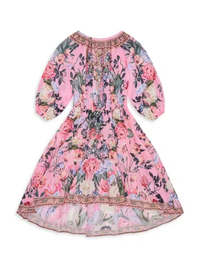 Camilla Kids' Little Girl's & Girl's Floral Cotton A-line Dress In Pink