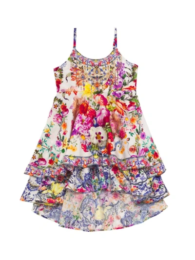 Camilla Little Girl's & Girl's Floral Print Tiered High-low Dress In Floral Multi