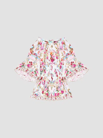 Camilla Little Girl's & Girl's Floral Shirred Off-the -shoulder Top In Multi