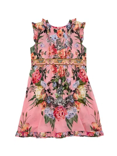 Camilla Little Girl's & Girl's Frilly Floral Print Sleeveless Dress In Multi