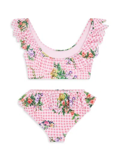 Camilla Little Girl's & Girl's Lisbon Lullaby Frill Crop Bikini In Pink