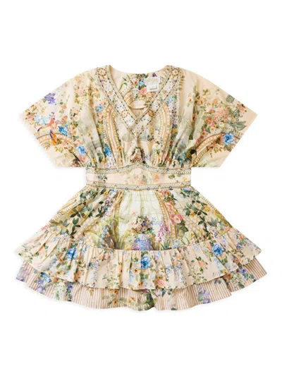 Camilla Little Girl's & Girl's Printed Ruffled Minidress In Gold