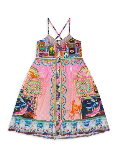 Camilla Babies' Little Girl's & Girl's Salty Splendour Strappy Midi-dress In Pink