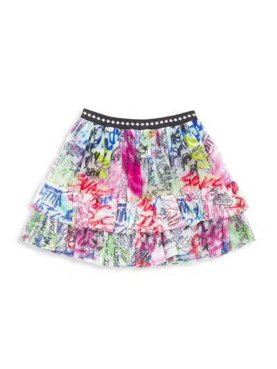 Camilla Kids' Little Girl's Graffiti Print Mesh Tutu Skirt In Multi