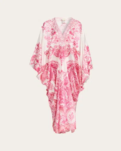 Camilla Livin La Vida Rosa T-shape Maxi Kaftan Coverup