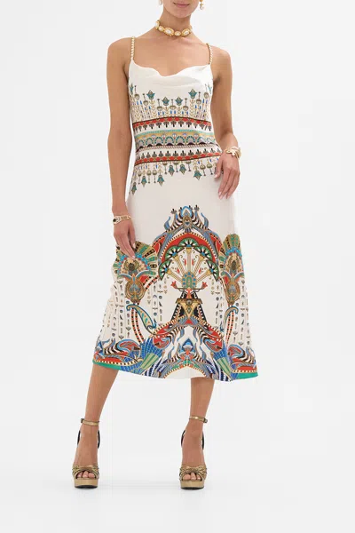 Camilla Long Bias Slip Valley Of The Queens In White