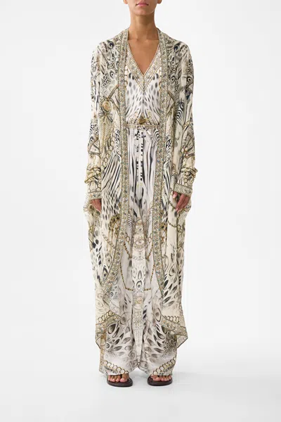 Camilla Long Casual Jacket With Pockets Lady Lionheart In White