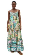 Camilla Long Dress With Jersey Bodice Just Coasting In Multi