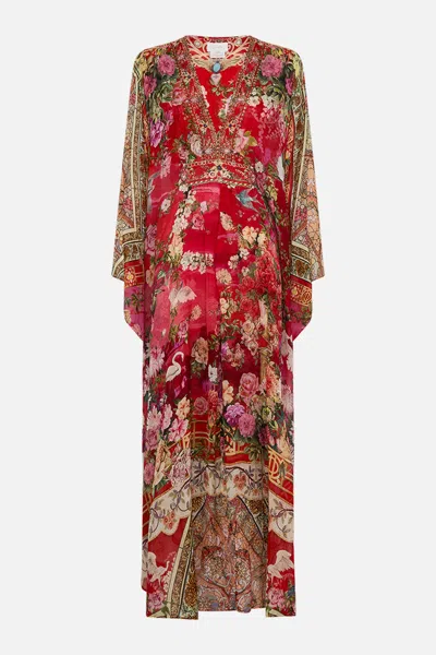 Camilla Long Kaftan With Waist Detail Sweet Home Alexandria In Multi