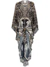 Camilla Long Printed Kaftan In Blue