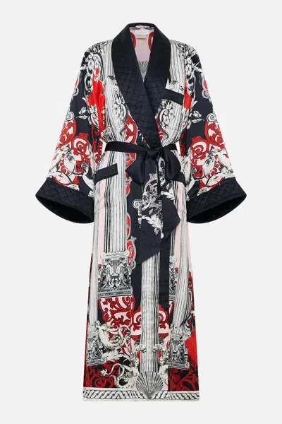 Camilla Long Robe With Flared Sleeve Mark Of Medusa