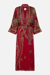 Camilla Long Robe With Narrow Collar Kissed By A Cobra