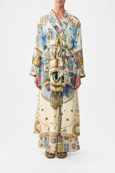 Camilla Long Robe With Tie My Lucky Stars In Neutral