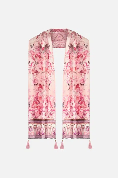 Camilla Long Scarf Botanical Novella In Pink