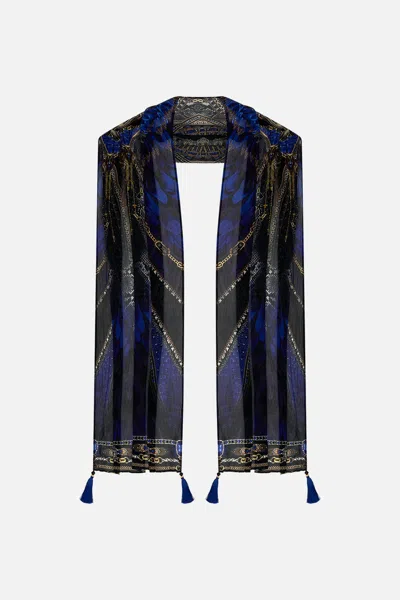 Camilla Long Scarf Other Side Of The Oasis In Blue