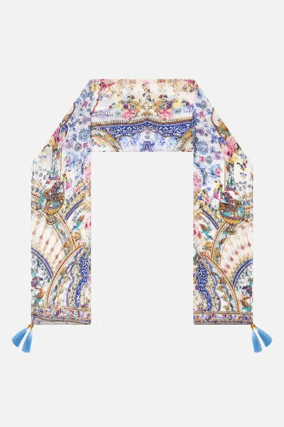 Camilla Long Silk Crinkle Chiffon Scarf All About That Lace In Multi