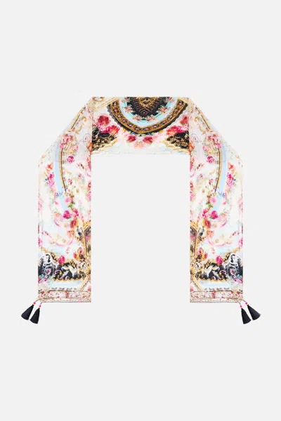 Camilla Long Silk Crinkle Chiffon Scarf Torero Libertine In Multi