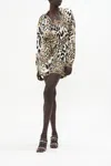 Camilla Role Call Silk Long-sleeve Boiler Playsuit In Brown
