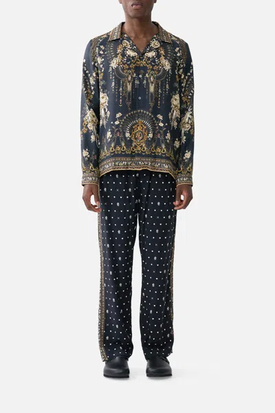 Camilla Long Sleeve Camp Collared Shirt Flamenco Folklore In Multi