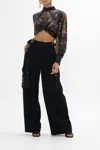 Camilla Long Sleeve High Neck Top With Front Knot Cartouche Kingdom