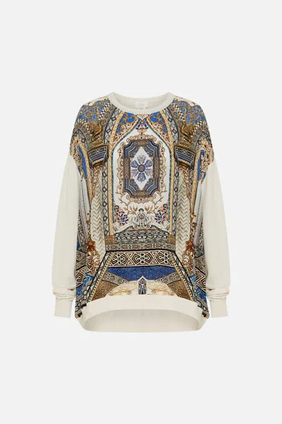 Camilla Long Sleeve Jumper With Print Front Make Me Your Mosaic In Pattern