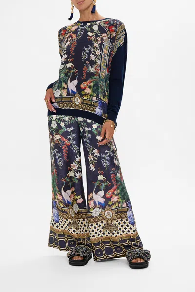 Camilla Long Sleeve Jumper With Print Front Palacio Poetry In Multi