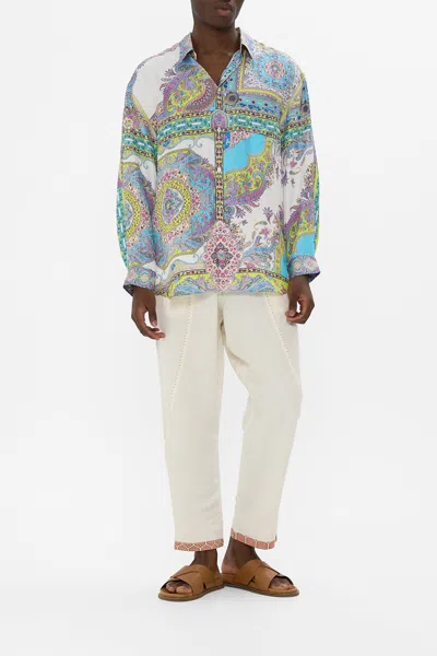 Camilla Long Sleeve Oversized Shirt Magic Carpet Ride In Multi