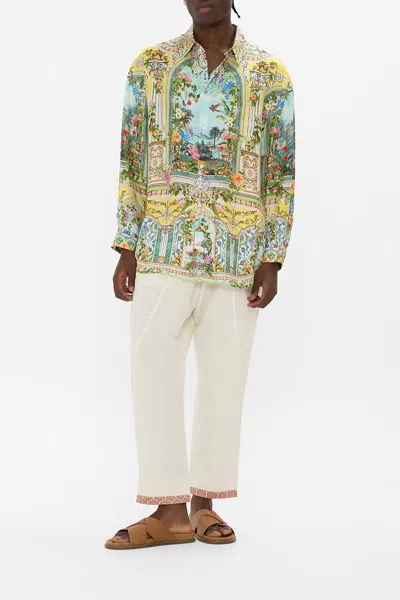 Camilla Long Sleeve Oversized Shirt Tales Of Topkapi Palace In Yellow