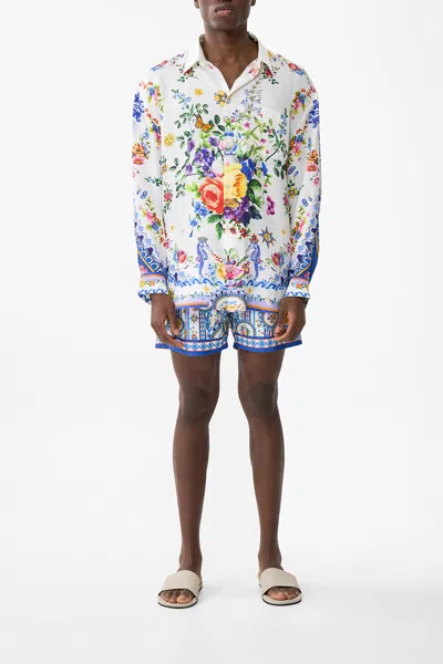 Camilla Long Sleeve Oversized Shirt Tiles Darls In Multi