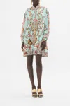 Camilla Long Sleeve Tiered Short Dress Weaving Worlds
