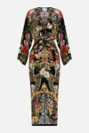 Camilla Long Split Front Twist Dress Adorned In Alexandria