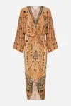 Camilla Long Split Front Twist Dress Kingdom Of Heiroglyphs