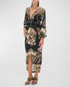 Camilla Long Split Front Twist Dress Dynasty Daze In Dynasty Daze