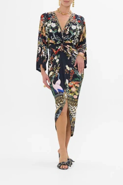Camilla Long Split Front Twist Jersey Dress Palacio Poetry