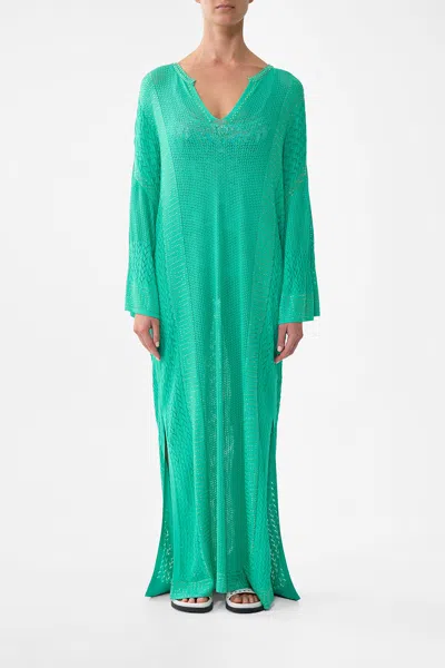Camilla Long V Neck Knit Kaftan Spirit Of Santa Maria In Green