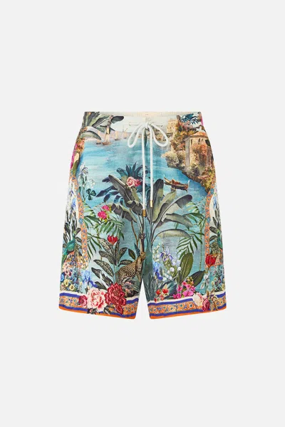 Camilla Long Walk Short With Elastic Back Bodrum Botanicals In Multi