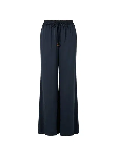 Camilla Lounge Charm-detail Palazzo Pants In Blue