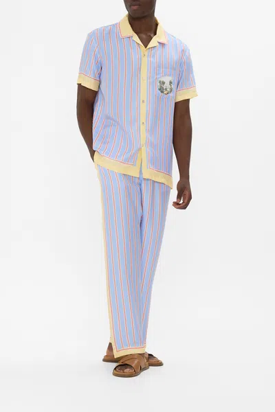 Camilla Lounge Pant With Elastic Waist Botanical Ballads In Blue