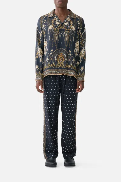 Camilla Lounge Pant With Elastic Waist Flamenco Folklore In Black